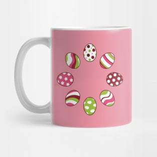 Eggs | Pink Green | Stripes | Dots | Clouds | Soft Pink Mug